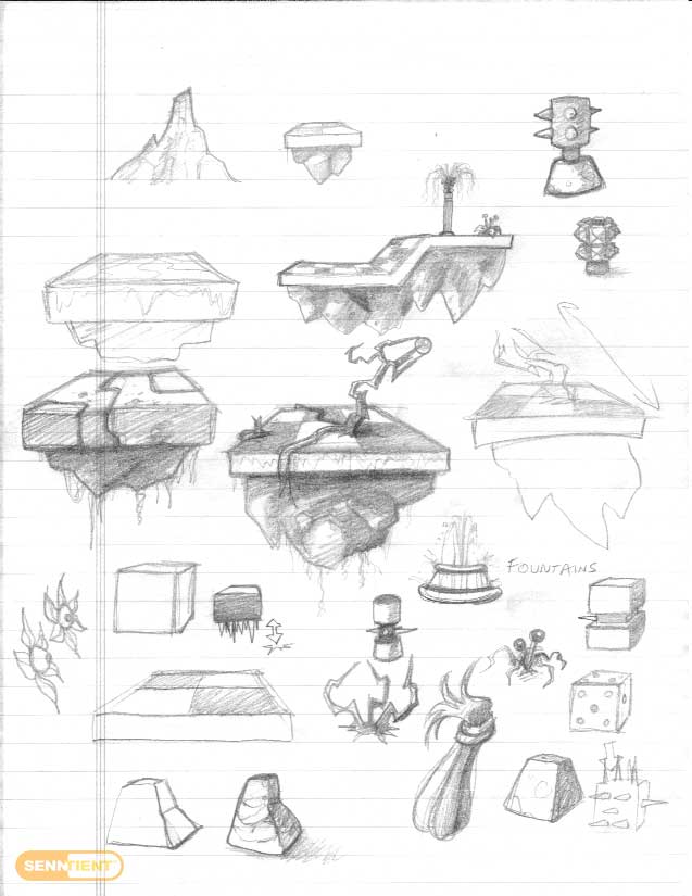 Sonic X-treme - Floating Stones Sketch